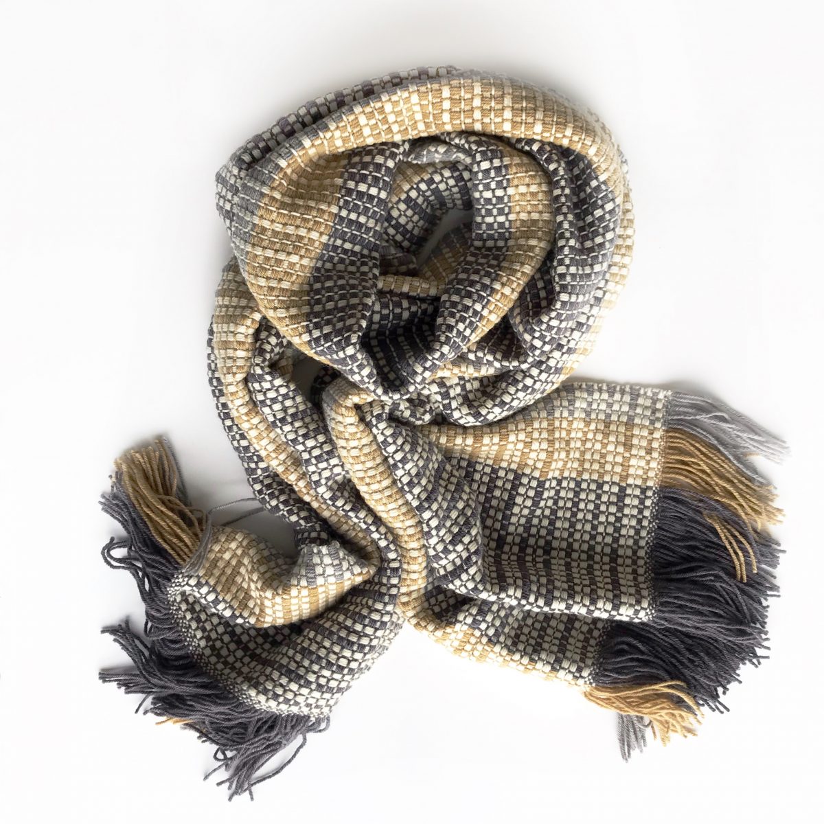 handgewebter Schal aus Merinowolle